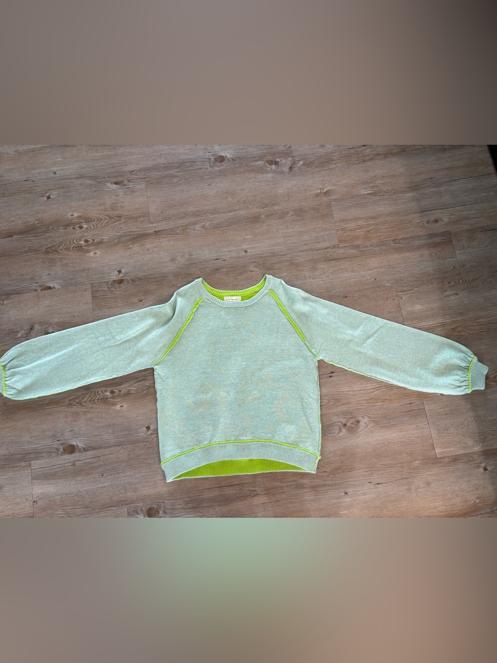 By Together Mint Green Sweatshirt with Neon Lime Accents